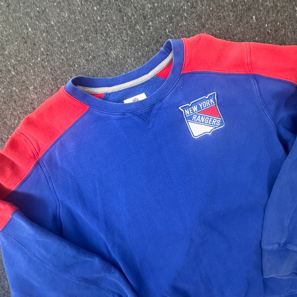 Fanatics New York Rangers Sweatshirt Men Large Blue Crewneck NHL 6B45 Logo